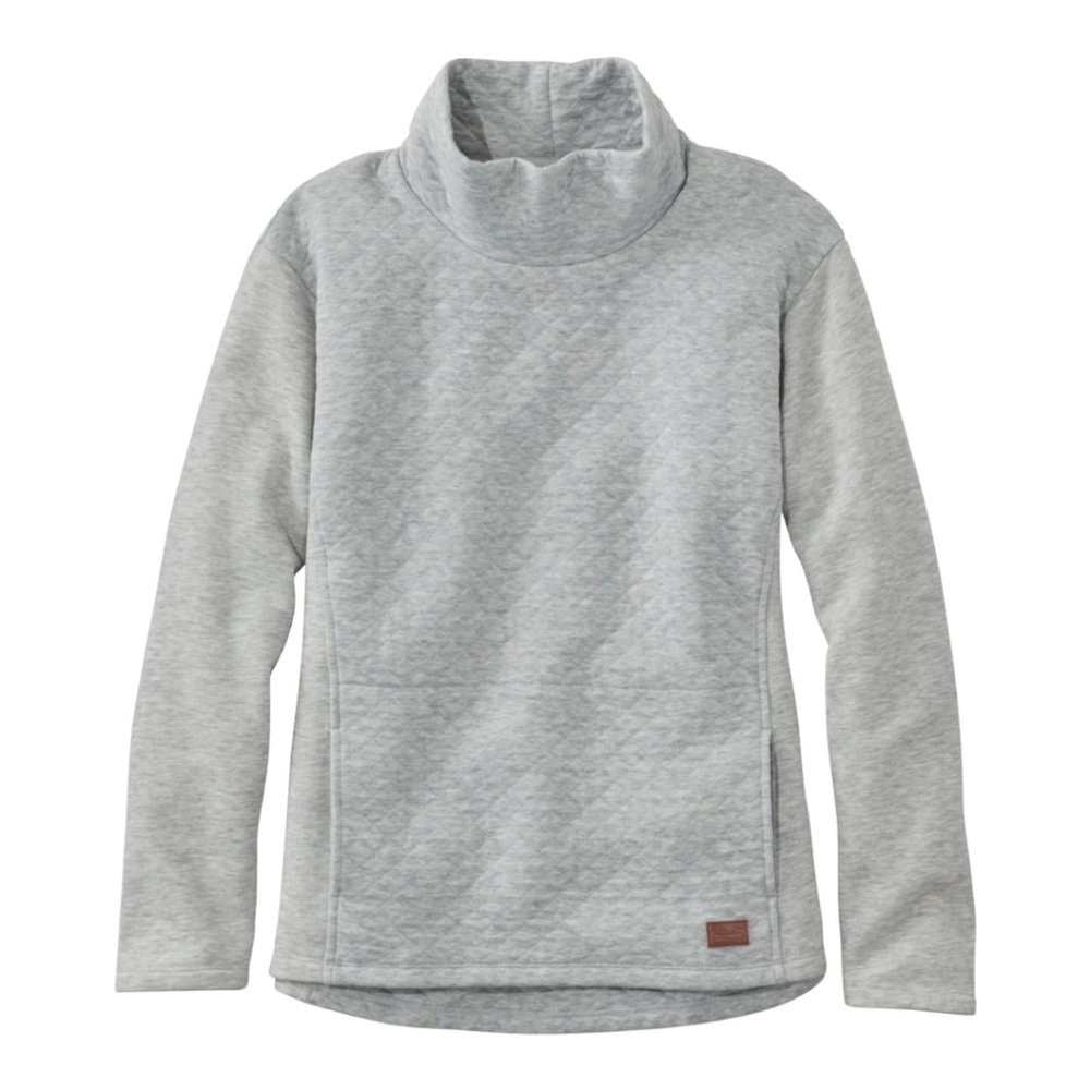 L. L. Bean Women's Quilted Sweatshirt Pullover, Funnel Neck - XL